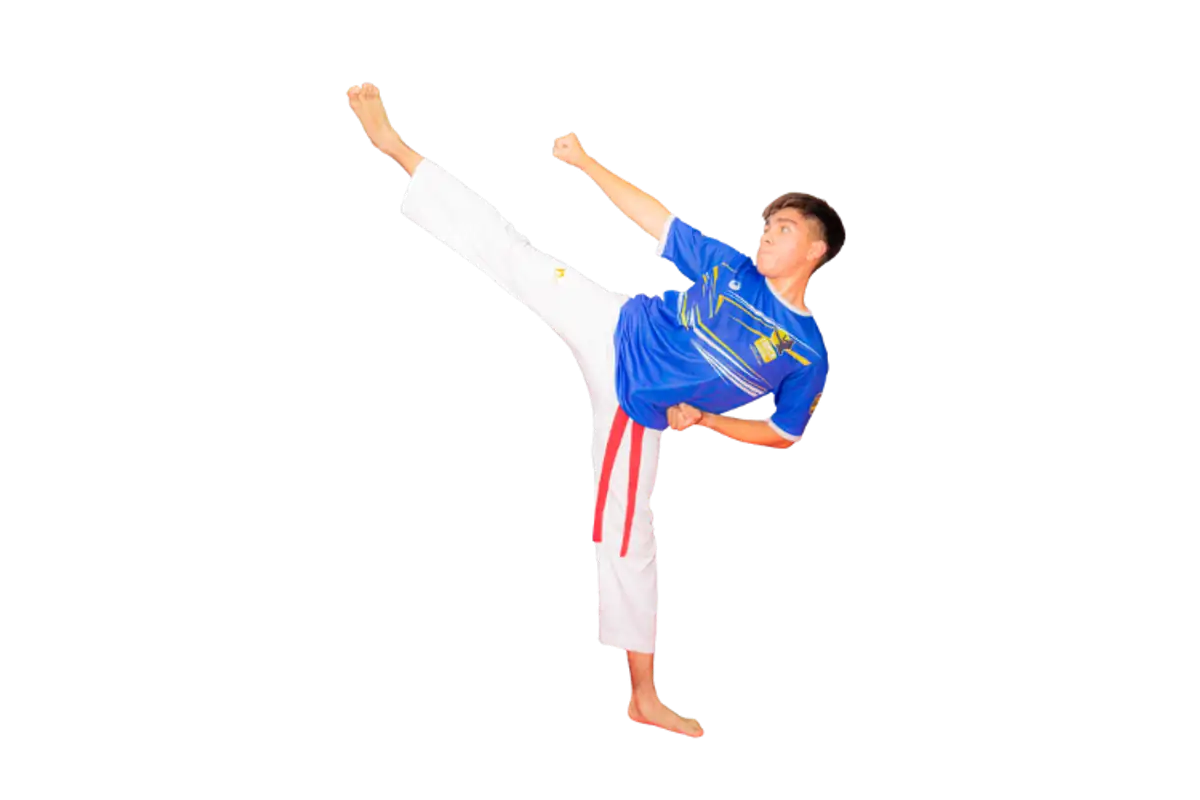 Adulto aprendiendo disciplina y control en Taekwon-Do - Precisión técnica